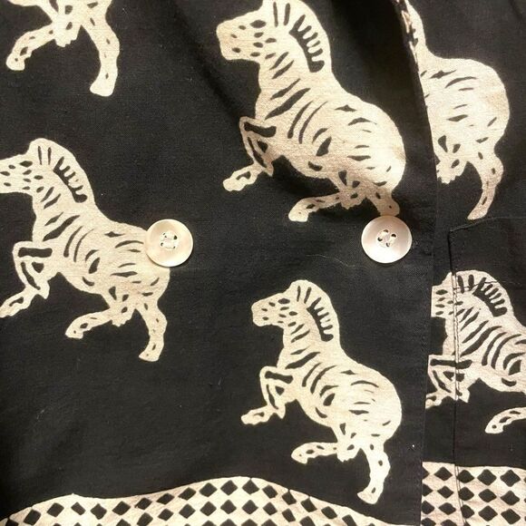 Vintage 90’s Primitive Arts Zebra Print Blazer - Picture 2 of 7